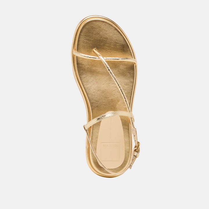 Dom Sandals Gold Distressed Leather