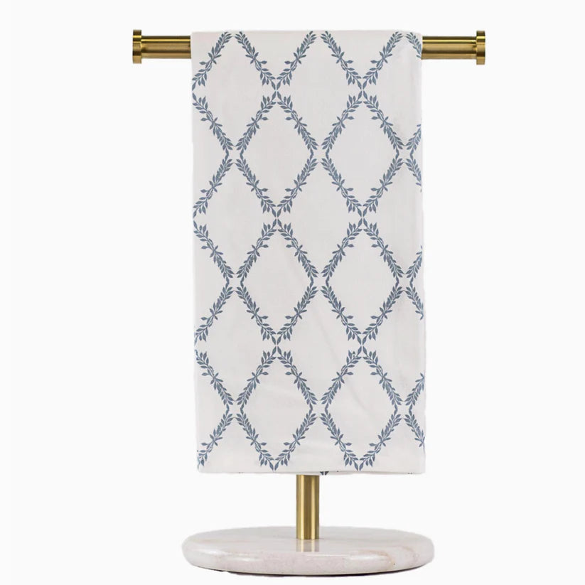 Grand Lattice Hand Towel White/Mirage 20x28