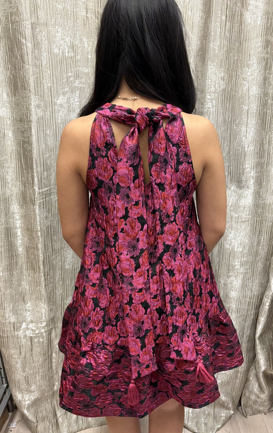 Heras Garland Halter Dress