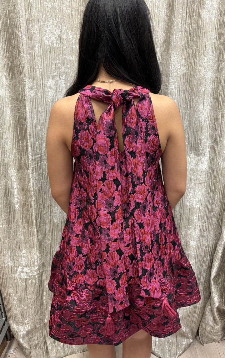 Heras Garland Halter Dress