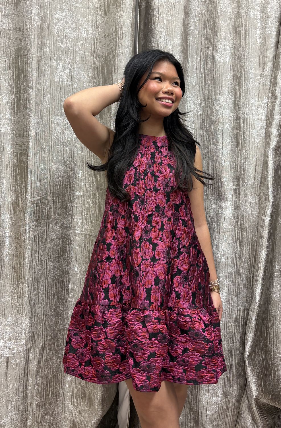 Heras Garland Halter Dress