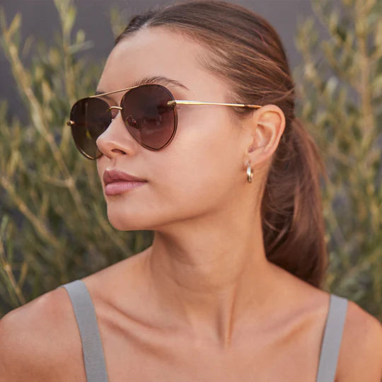 Diff Eyewear Lenox Gold Sea Tortoise Sunglasses