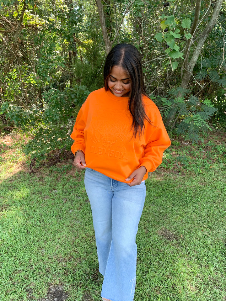 Mary Square Clemson Tiger Head Sarah Sweatshirt