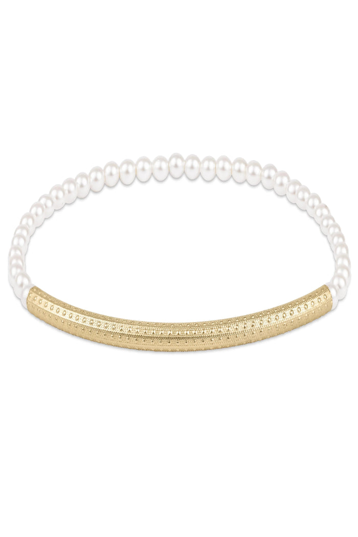 enewton Bliss Bar Textured Pearl 3mm Bracelet