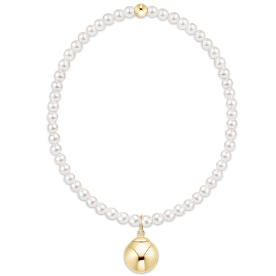 enewton Extends Classic Pearl 3mm Bracelet - Classic Gold 10mm Charm