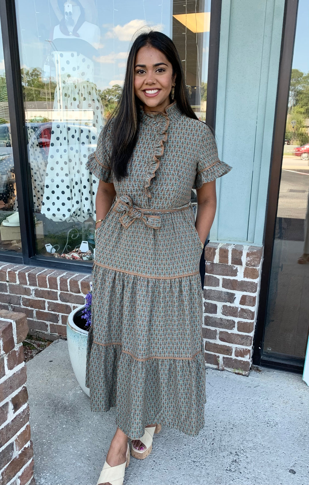 Amber Leaf Jacquard Maxi