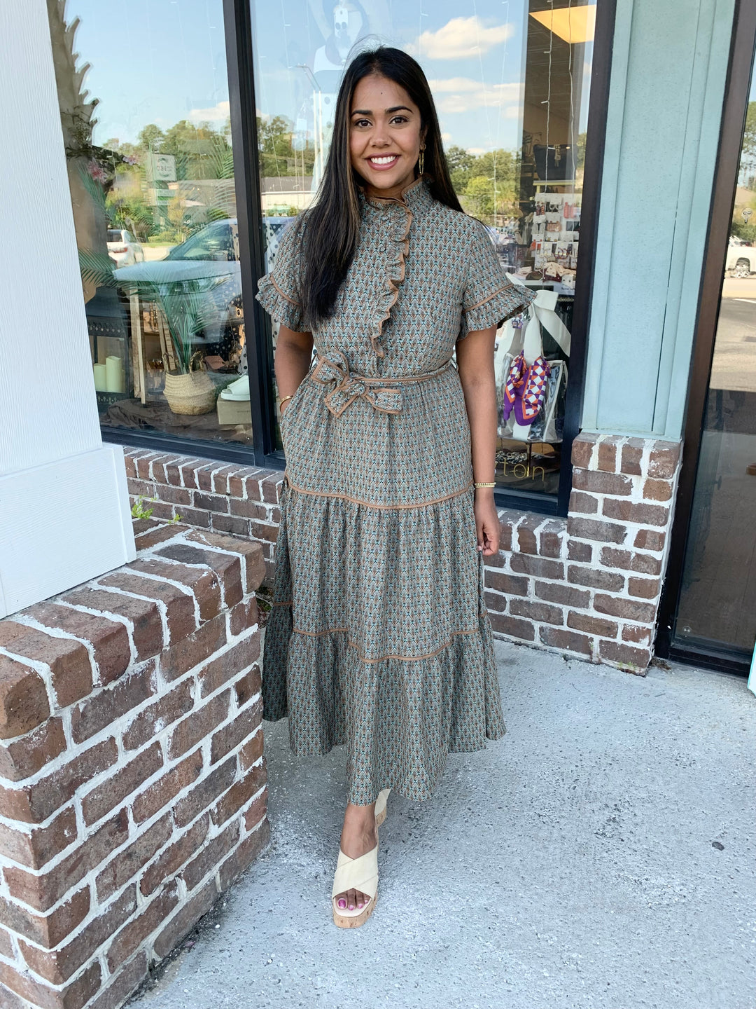 Amber Leaf Jacquard Maxi