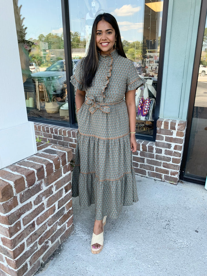 Amber Leaf Jacquard Maxi