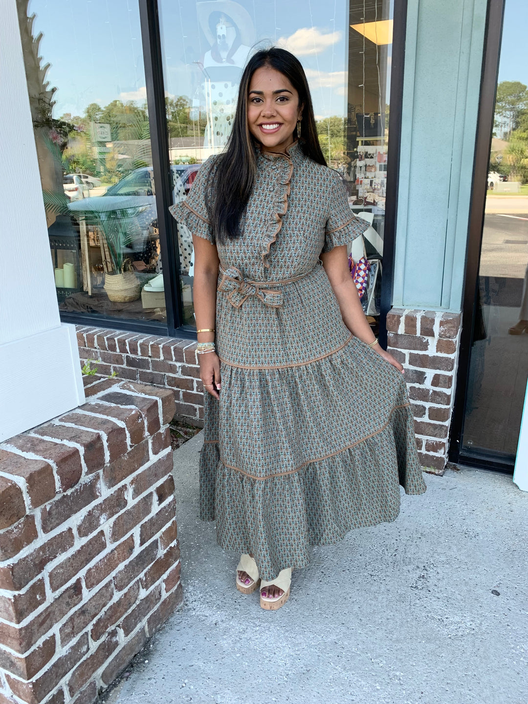 Amber Leaf Jacquard Maxi