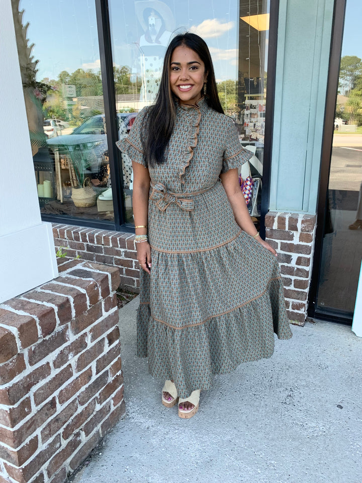 Amber Leaf Jacquard Maxi