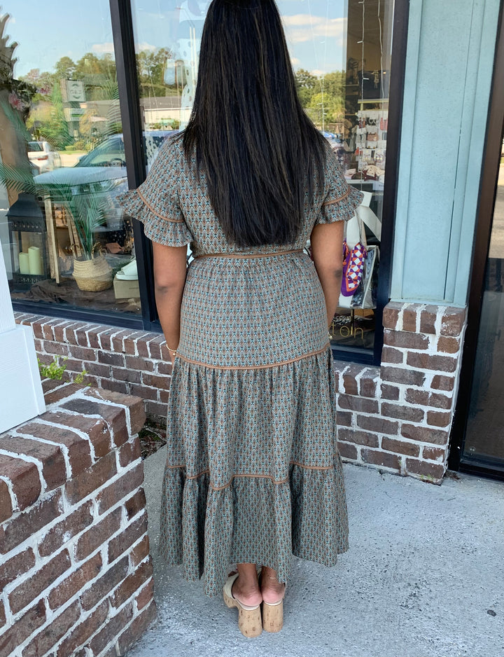 Amber Leaf Jacquard Maxi
