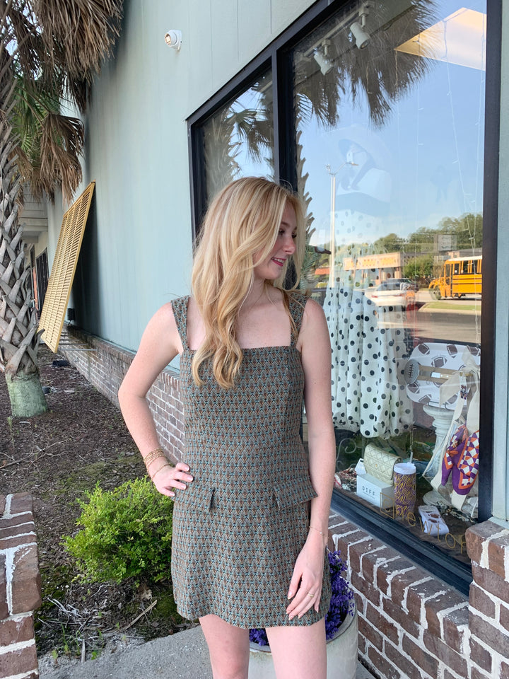 Amber Leaf Jacquard Romper