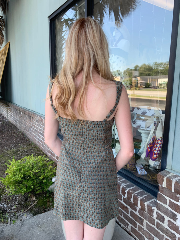 Amber Leaf Jacquard Romper