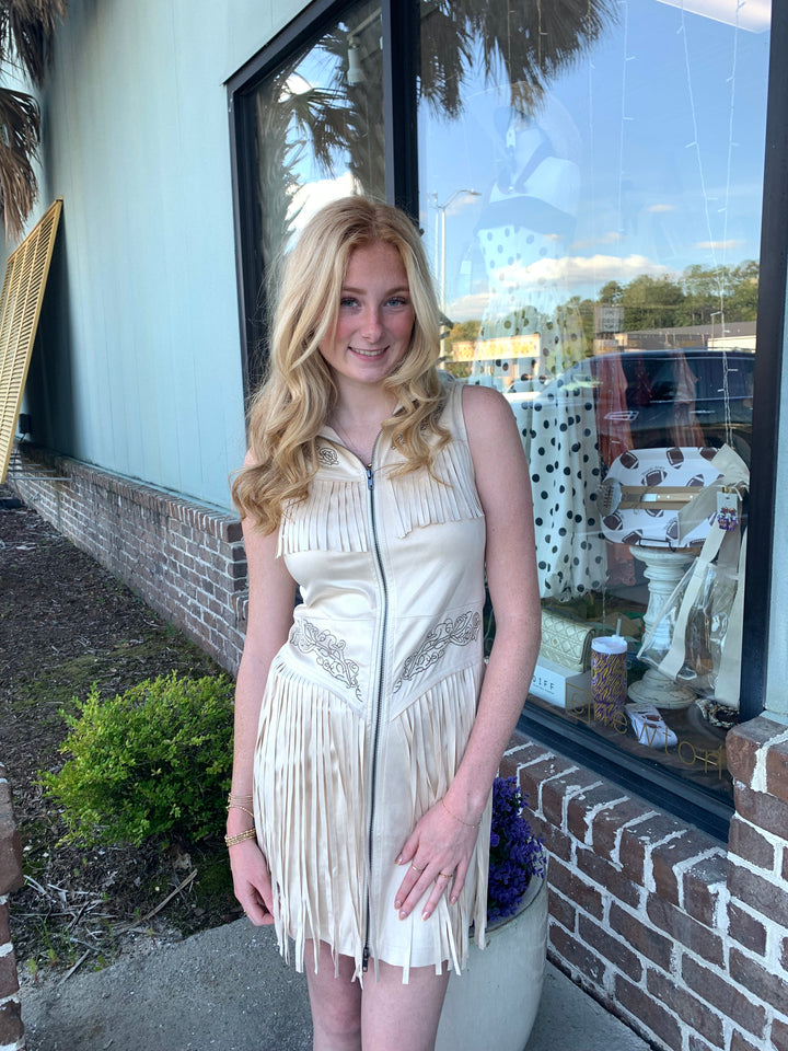 Somewhere Out West Suede Dress