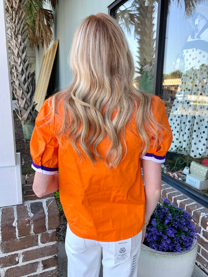 Mary Square Tricia Orange/Purple Top