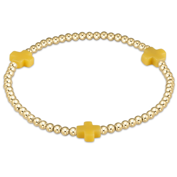 enewton egirl Signature Cross Gold 3mm Bracelet