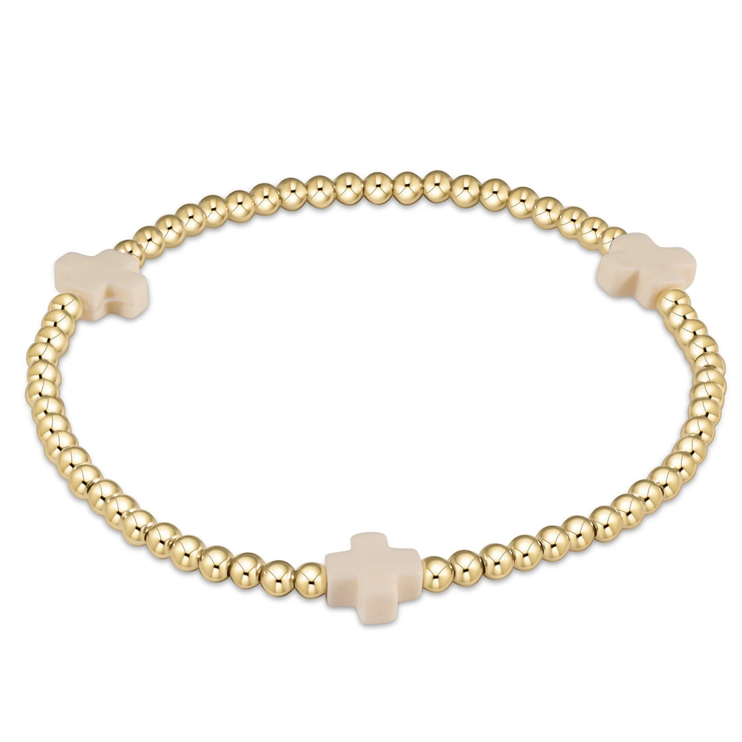 enewton egirl Signature Cross Gold 3mm Bracelet