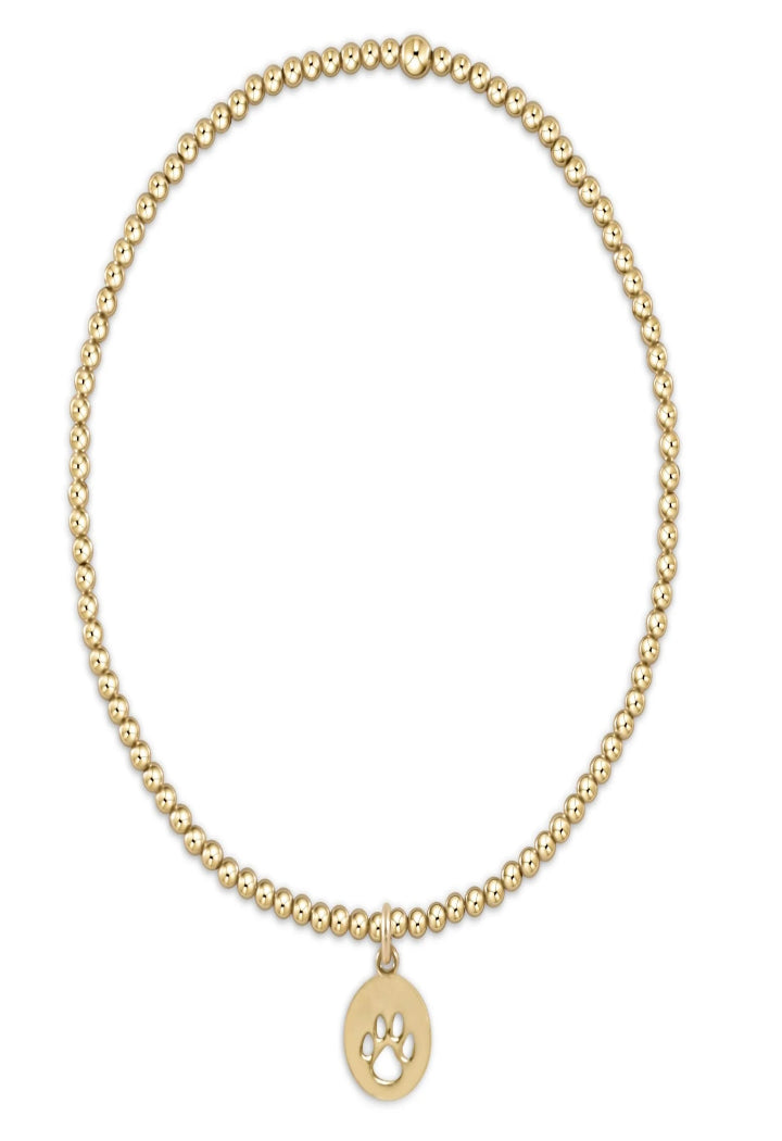 enewton Classic Gold 2mm Bracelet - Paw Print Small Gold Disc