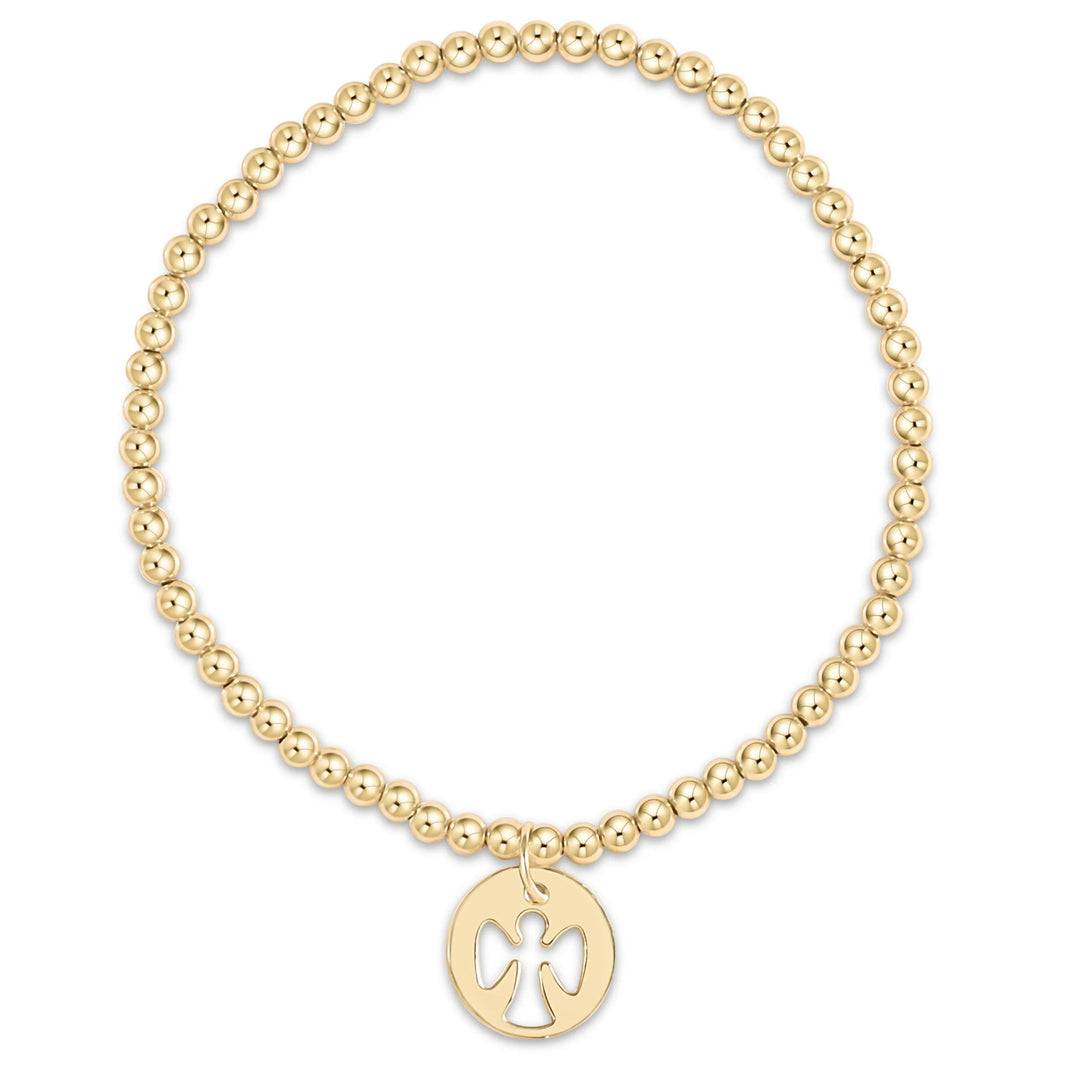 enewton Extends classic gold 3mm bracelet - guardian angel gold disc