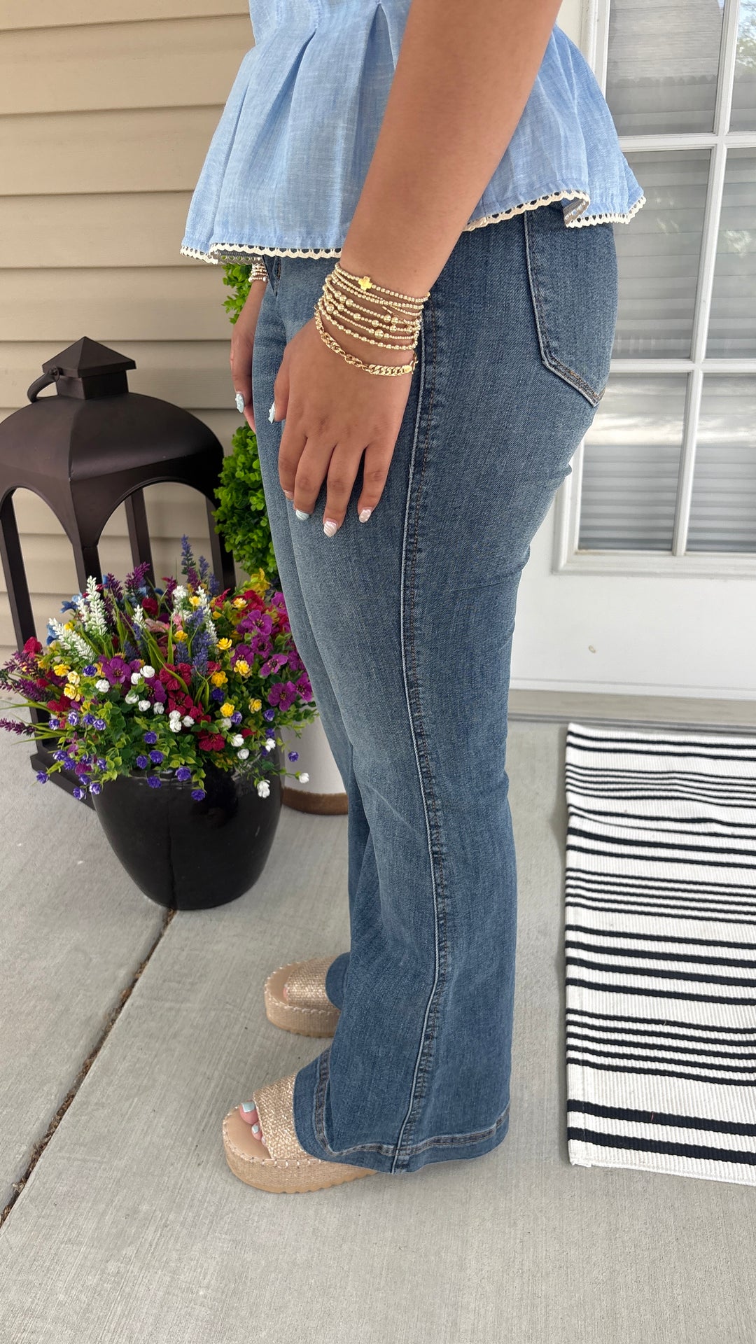 Judy Blue Good Day HW TC Petite Double Button Flare