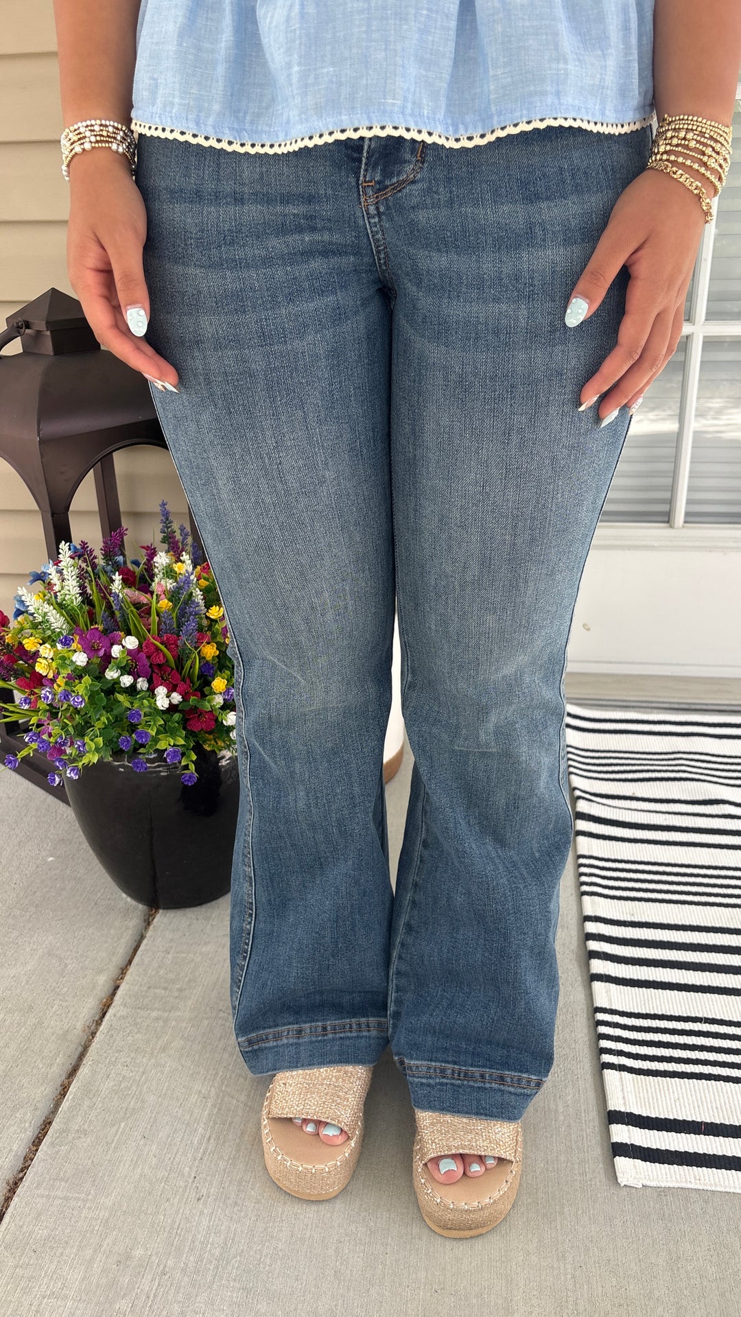 Judy Blue Good Day HW TC Petite Double Button Flare