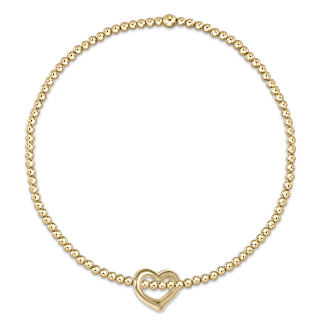 enewton Classic Gold 2mm Bracelet - Love Small Gold Charm