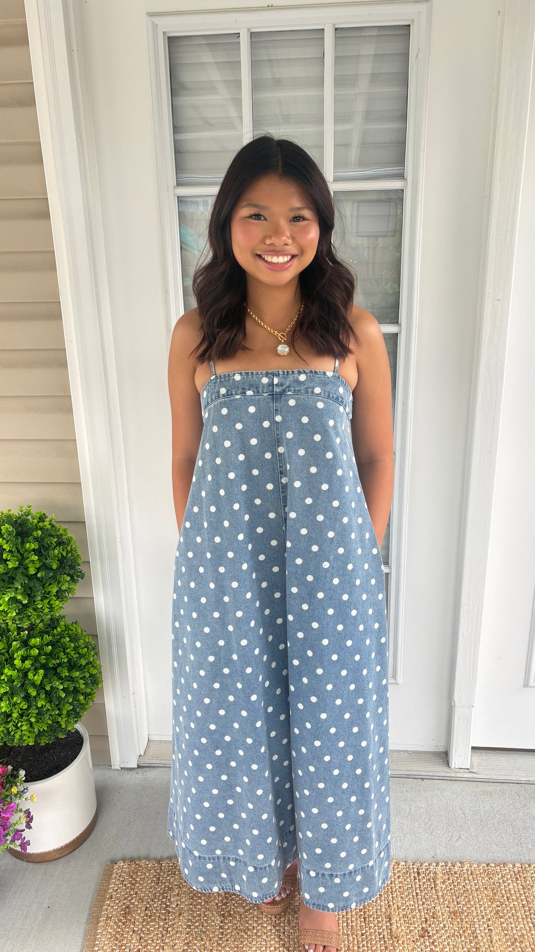 Denim And Dots Midi