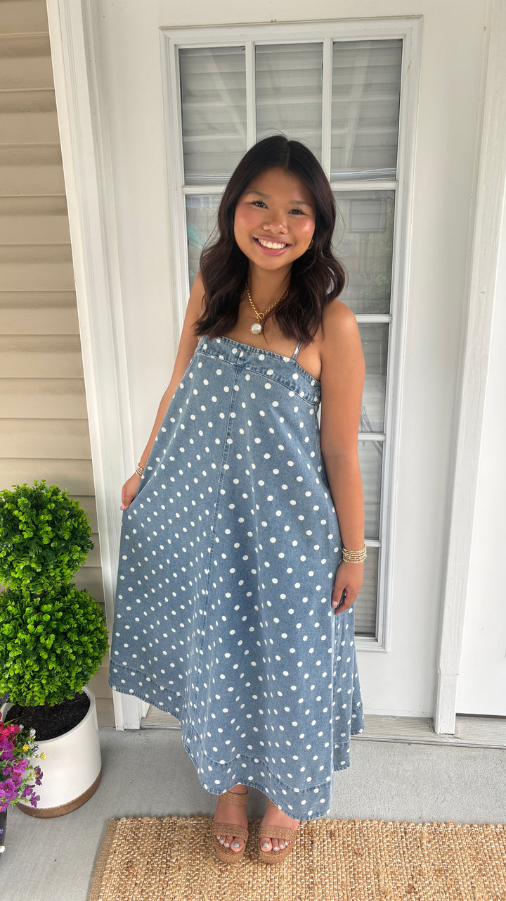 Denim And Dots Midi