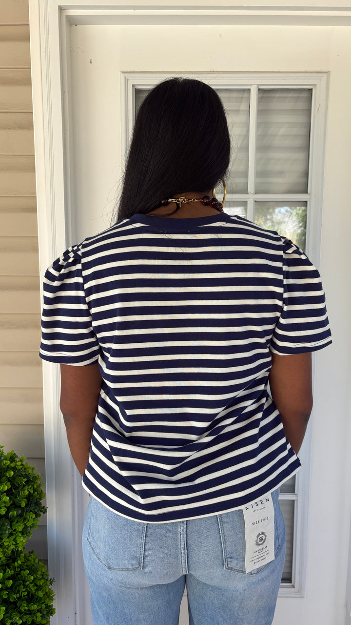 Mary Square Pleat Sleeve Tee Larissa