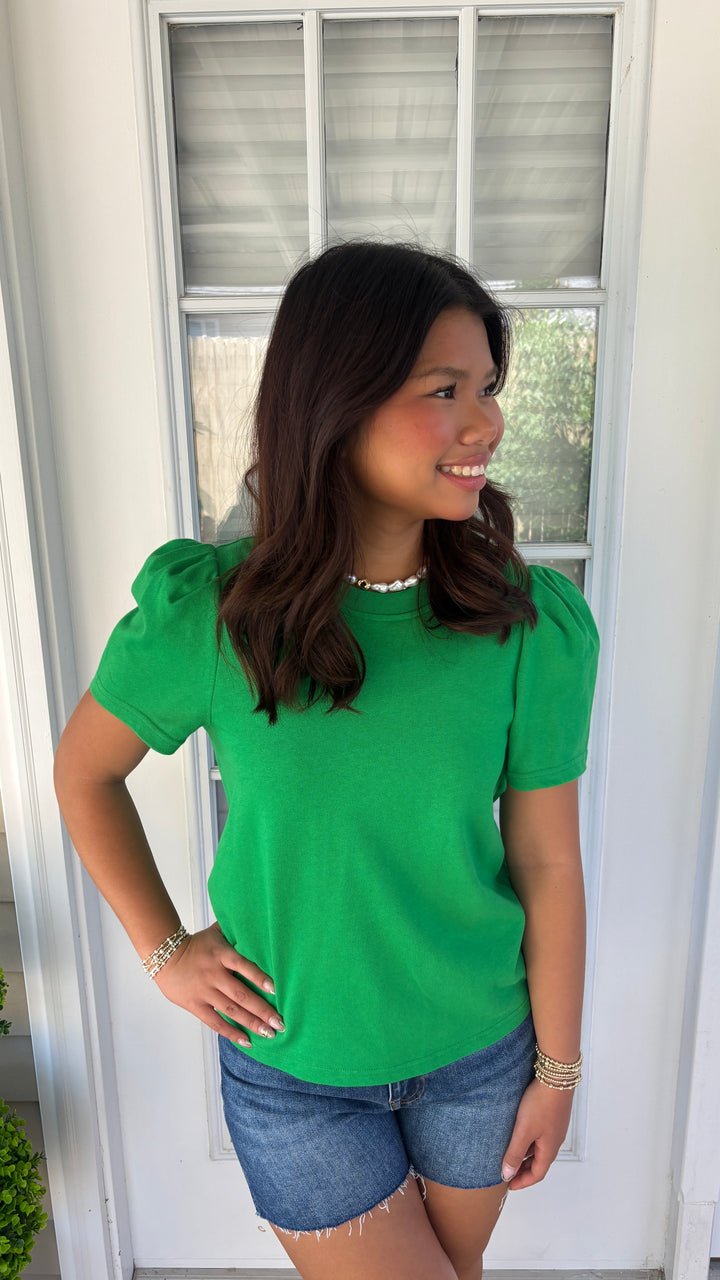 Mary Square Pleat Sleeve Tee Larissa