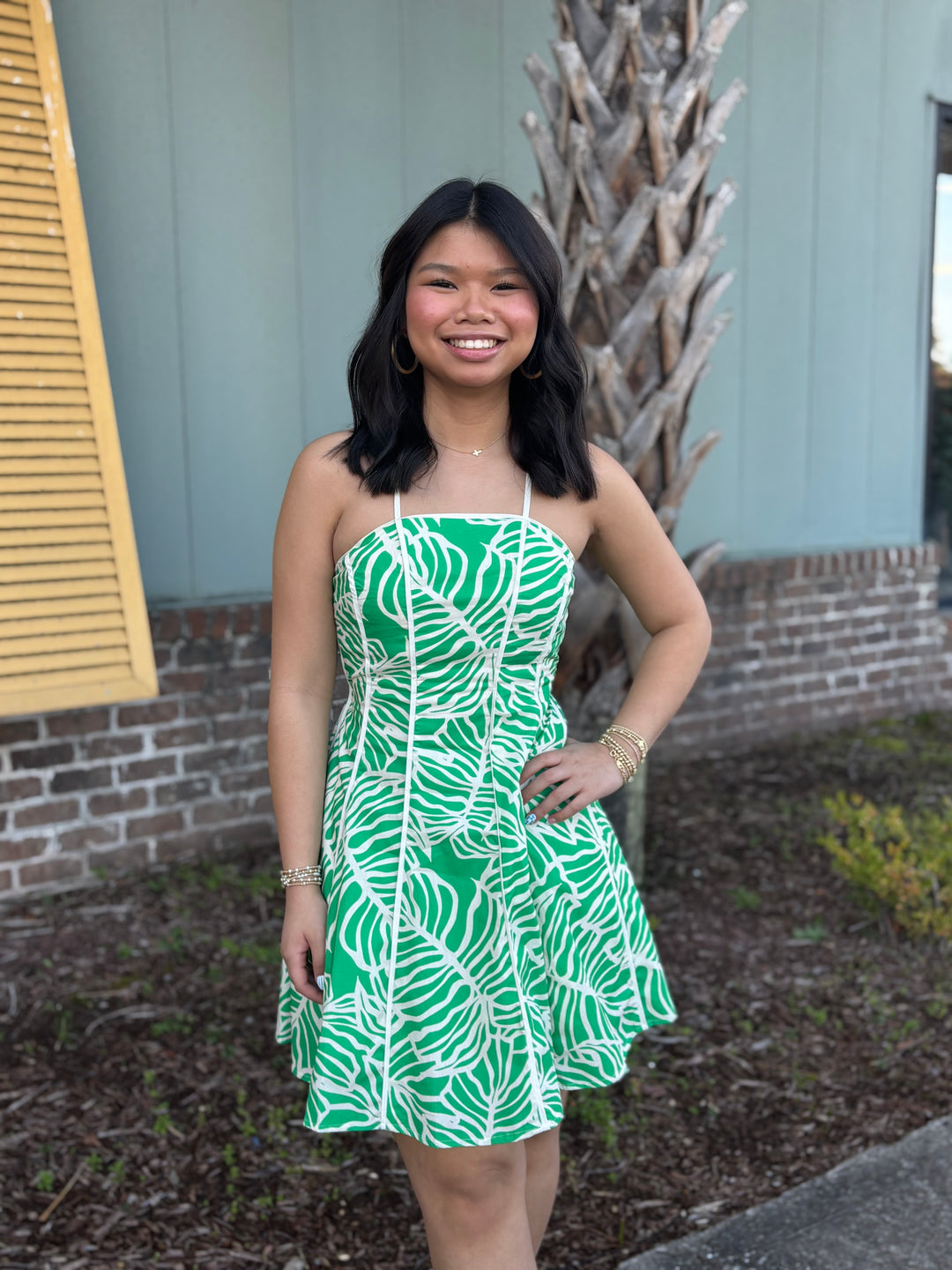 Verde Palms Mini Dress