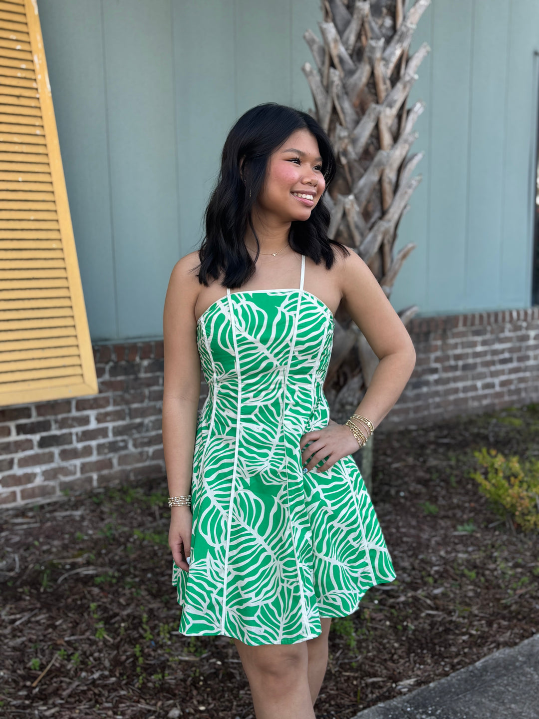 Verde Palms Mini Dress