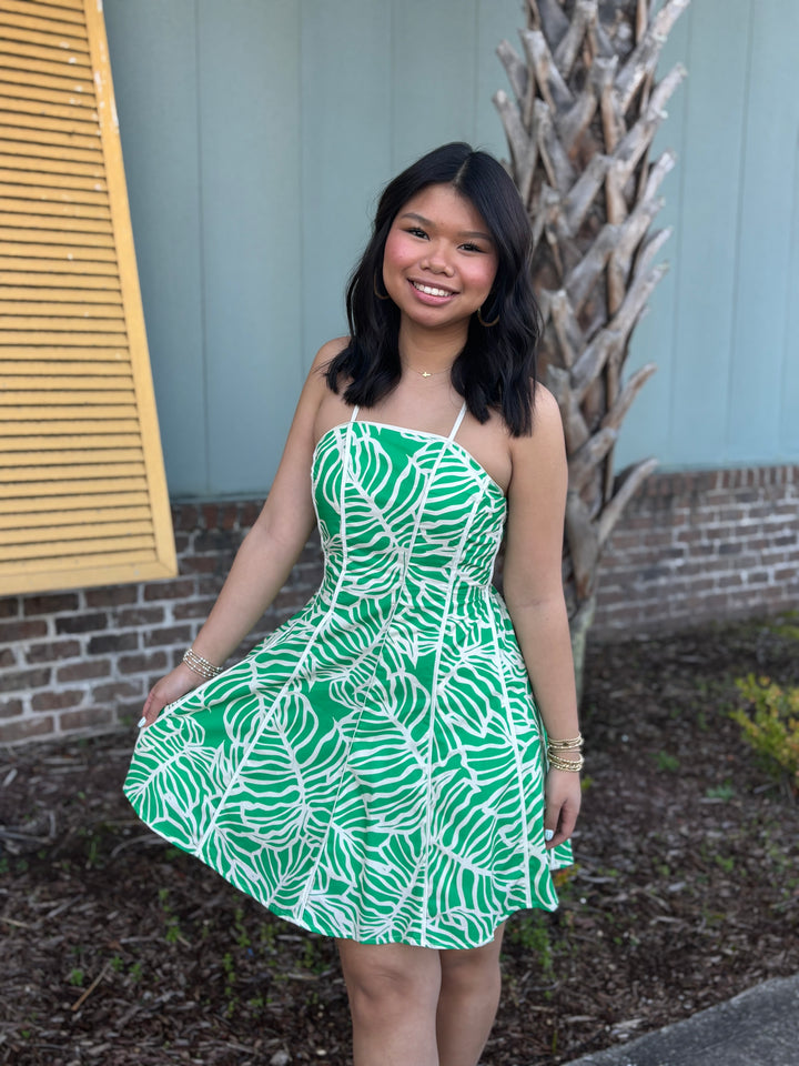 Verde Palms Mini Dress