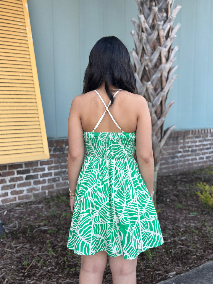 Verde Palms Mini Dress