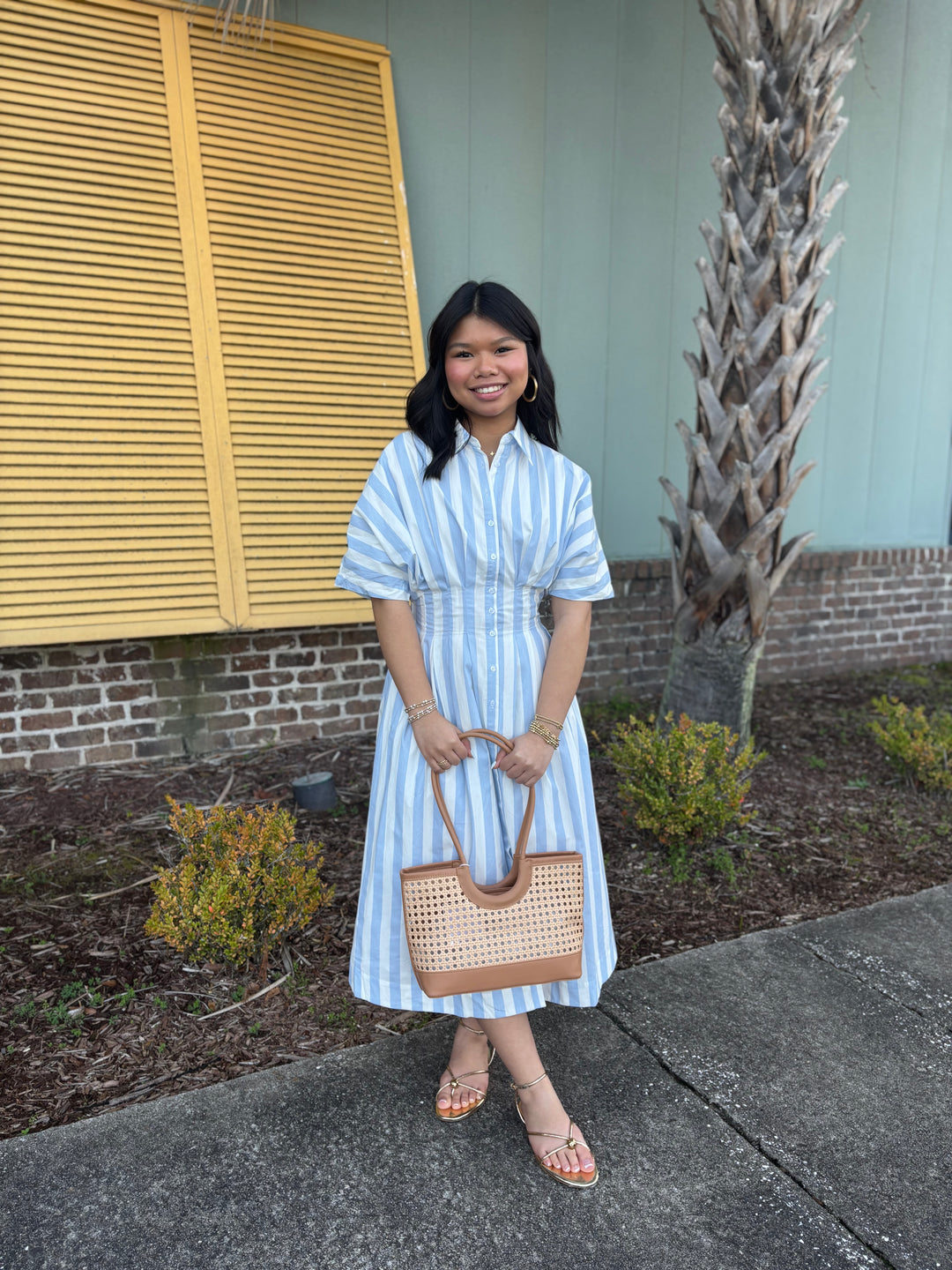 Everyday Routine Striped Midi