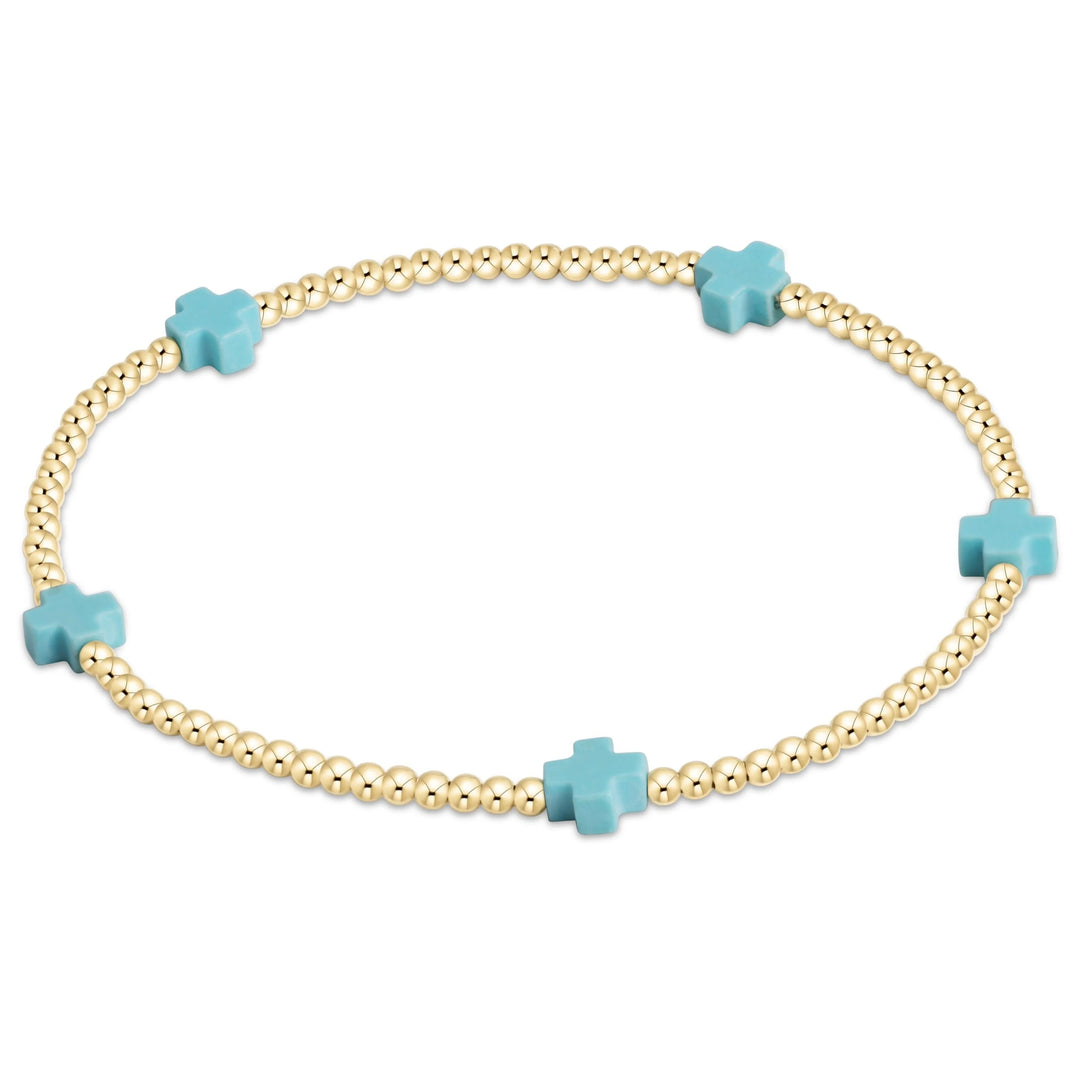 enewton egirl Signature Cross Small Gold 2mm Bracelet