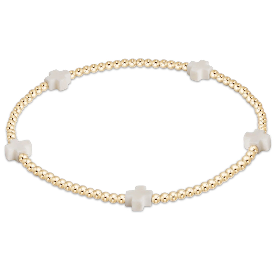 enewton egirl Signature Cross Small Gold 2mm Bracelet