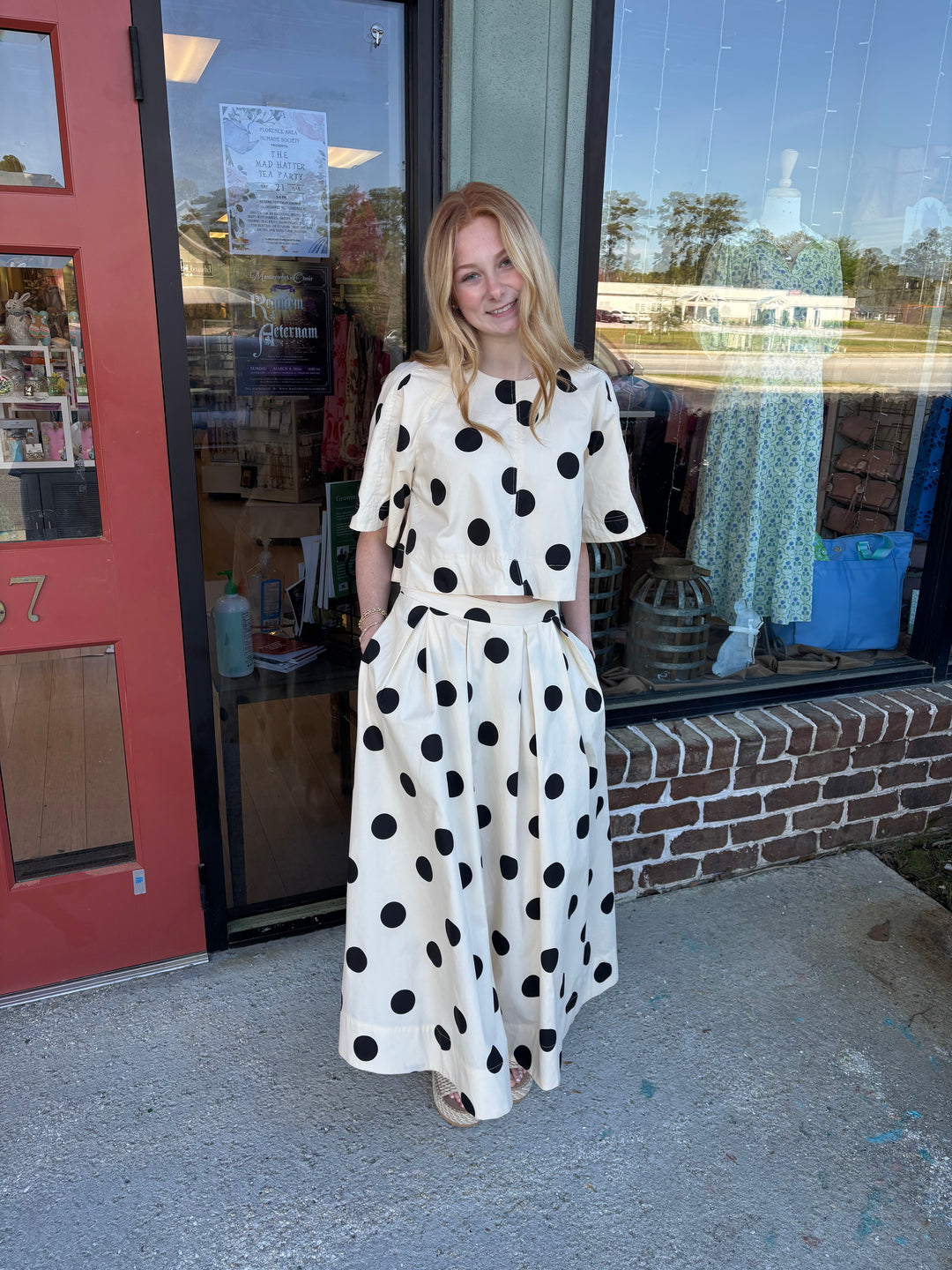 Polka Dot Fun Midi Skirt