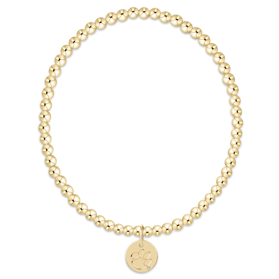 enewton Ecollegiate Classic Gold 3mm Bracelet - Clemson Disc