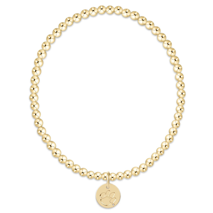 enewton Ecollegiate Classic Gold 3mm Bracelet - Clemson Disc