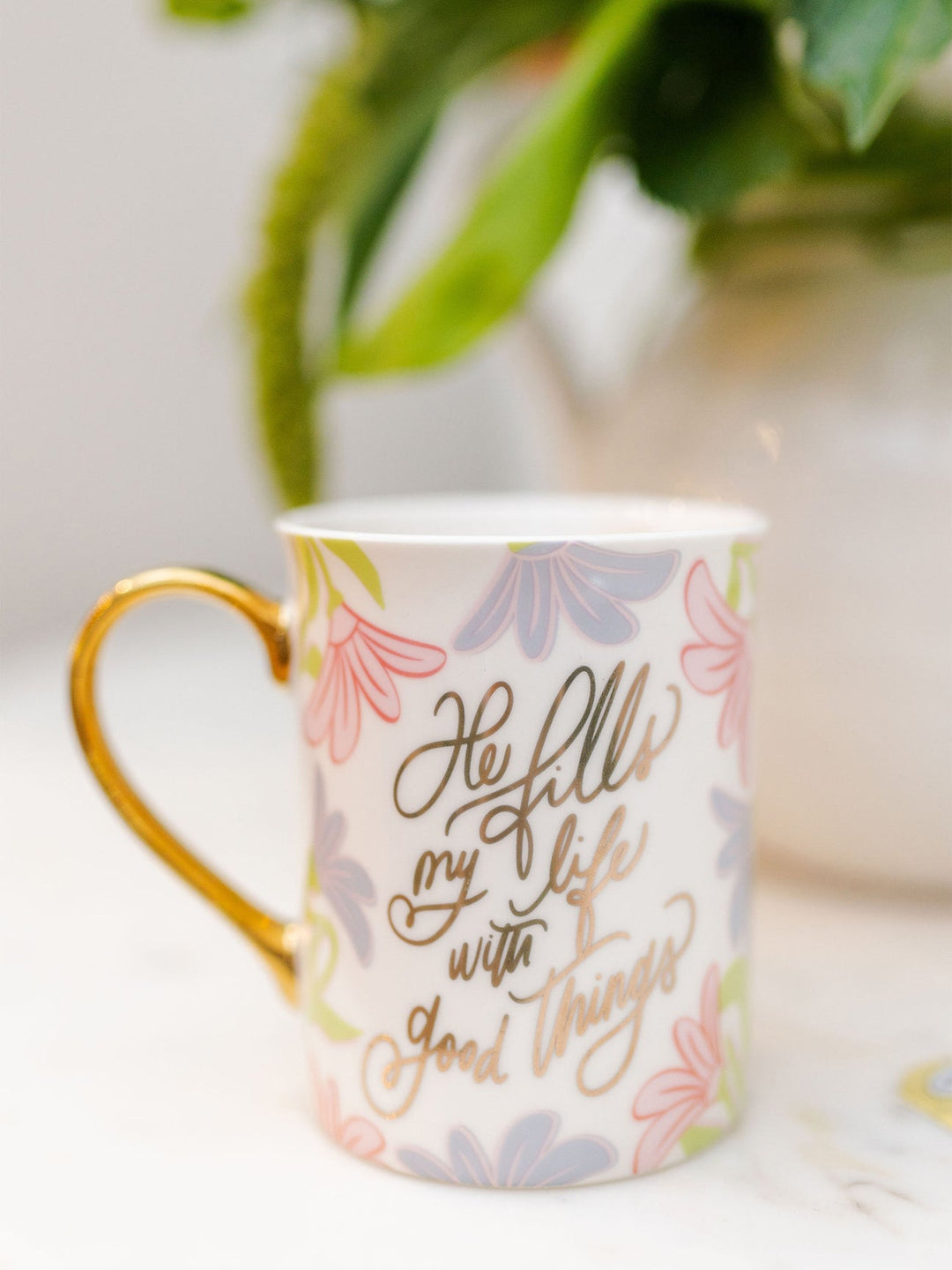 Mary Square Gold Handle Ceramic Mug - Inspiration