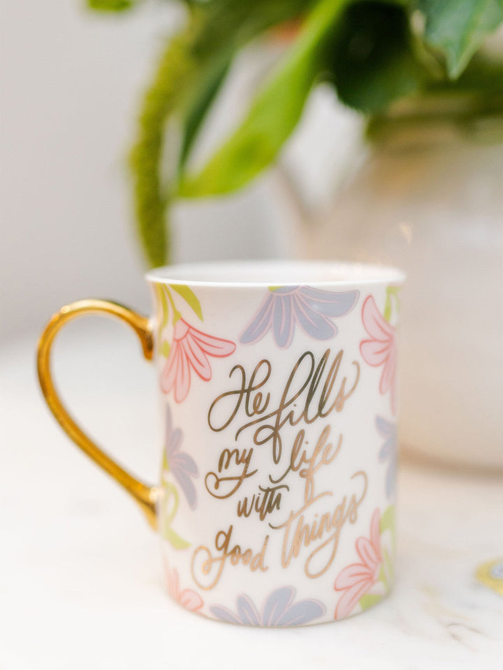 Mary Square Gold Handle Ceramic Mug - Inspiration