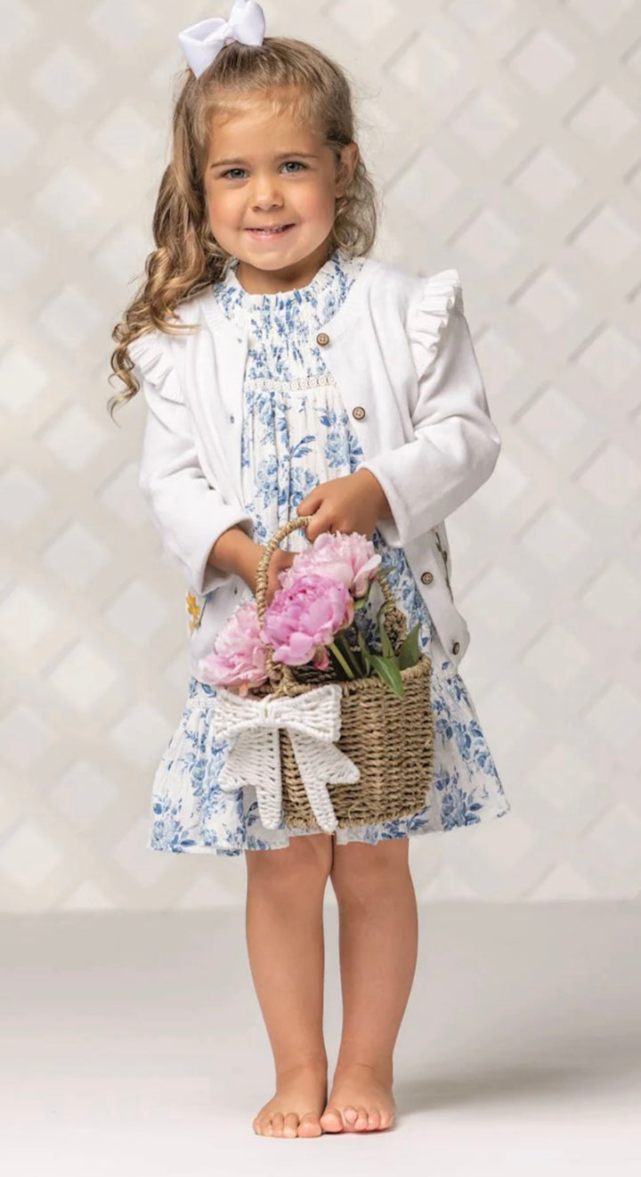 Mud Pie Ivory Floral Cardigan