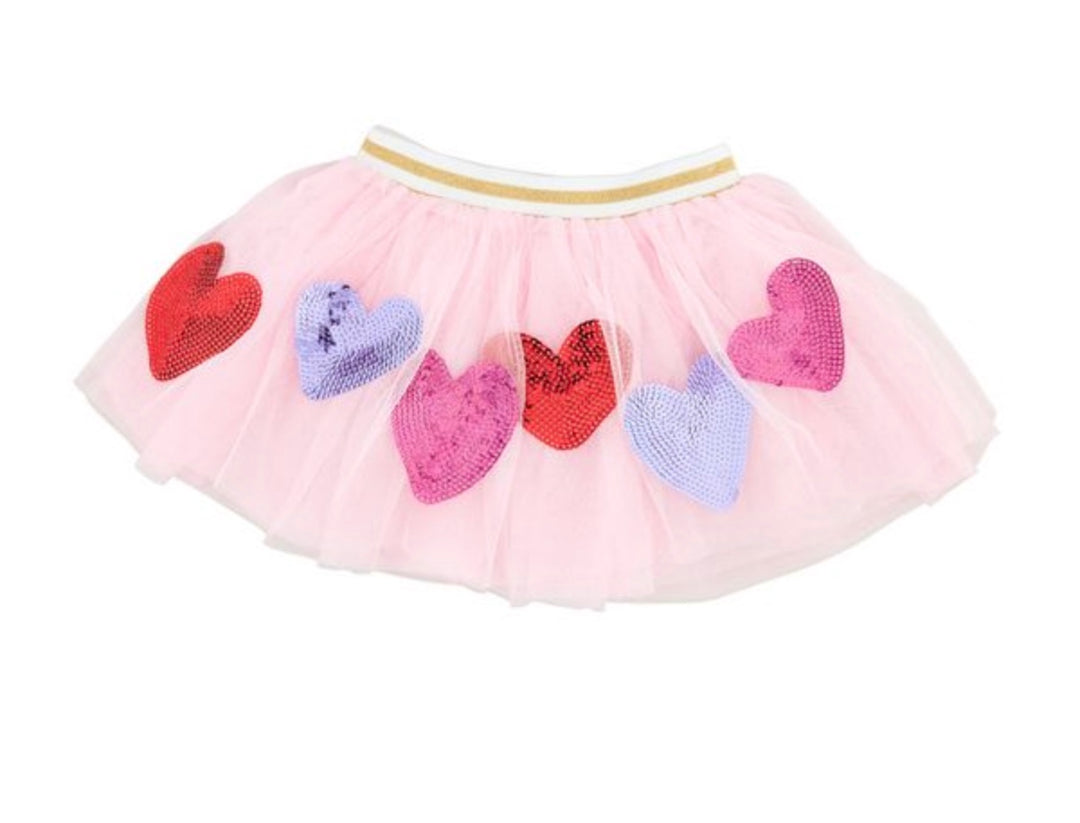 Mud Pie Pink Heart Sequin Tutu