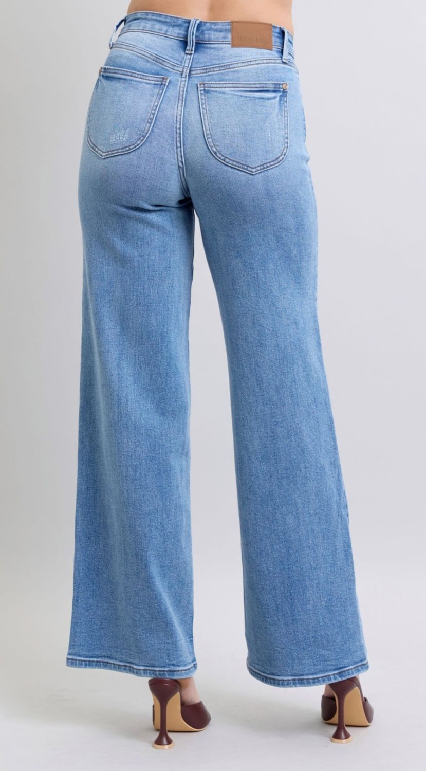 Judy Blue Joy HW Vintage Wash Wide Leg