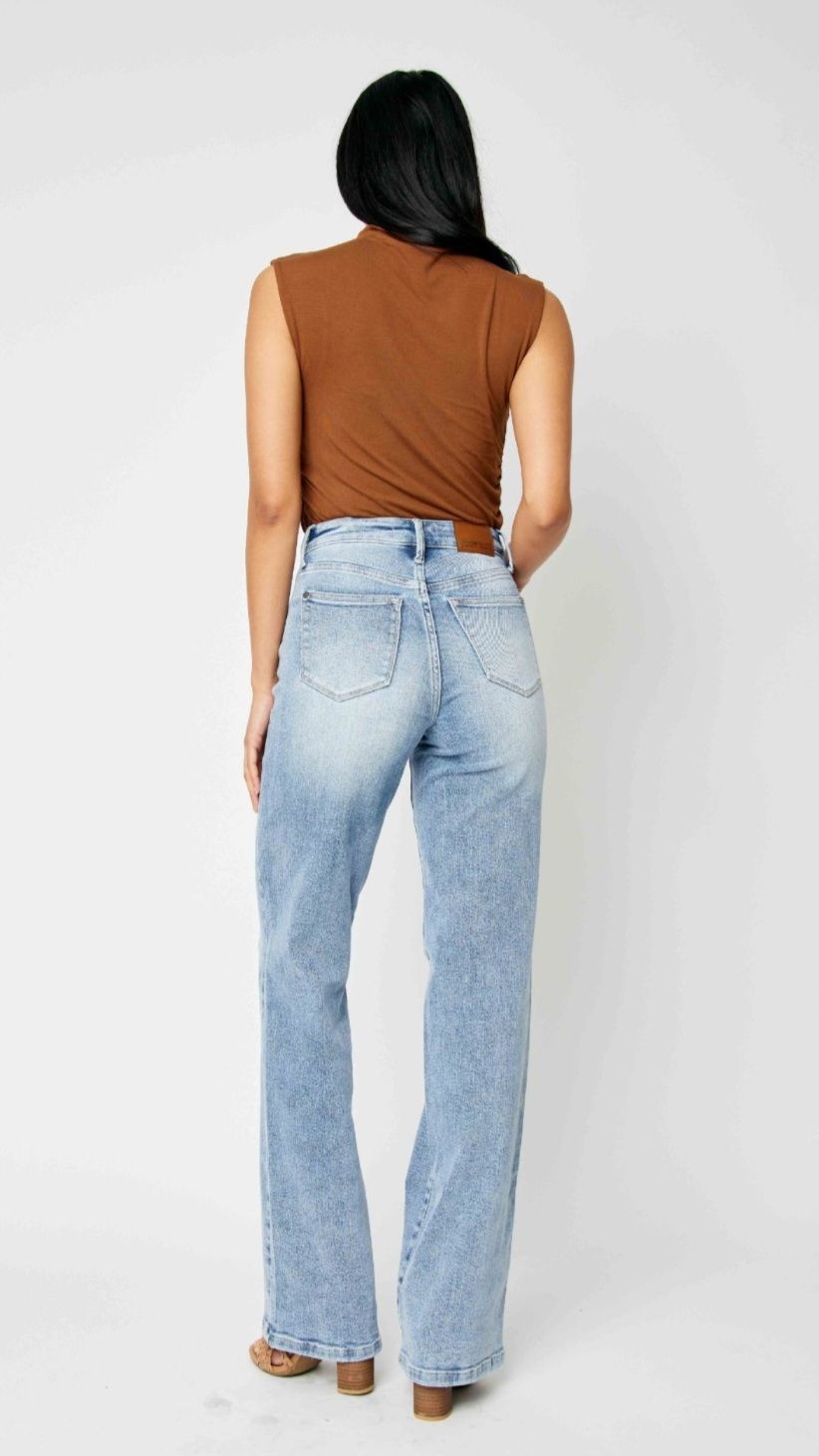 Judy Blue Lets Go Out HW Front Yoke Retro Wide Leg