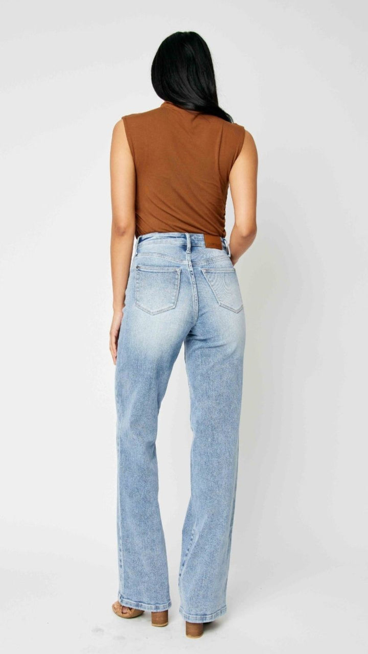 Judy Blue Lets Go Out HW Front Yoke Retro Wide Leg