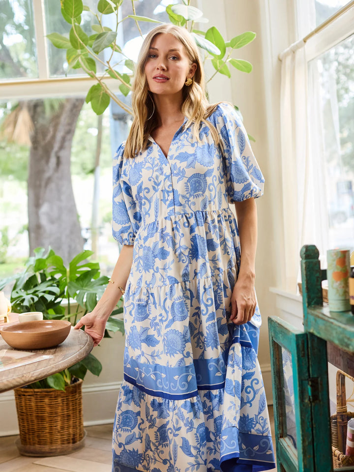 Mary Square Eloise Porcelain Vines Maxi