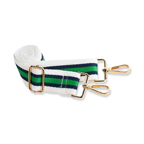 Wanderfull White HydroBag with Tennis Embroidery and Navy, Green, White Strap