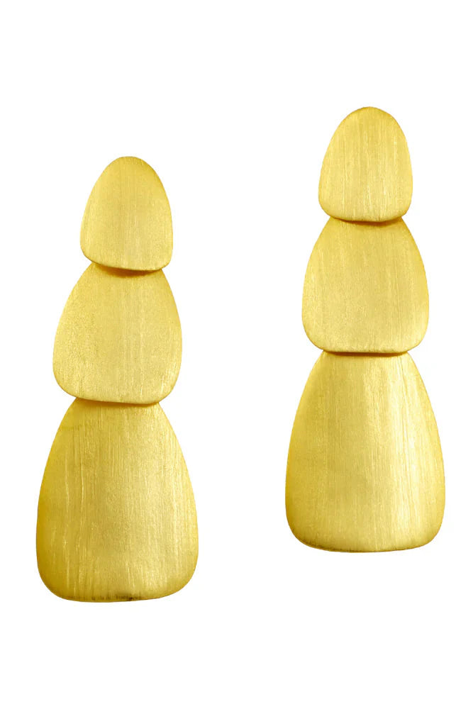 Betty Carre Nepali Long Earrings - Gold